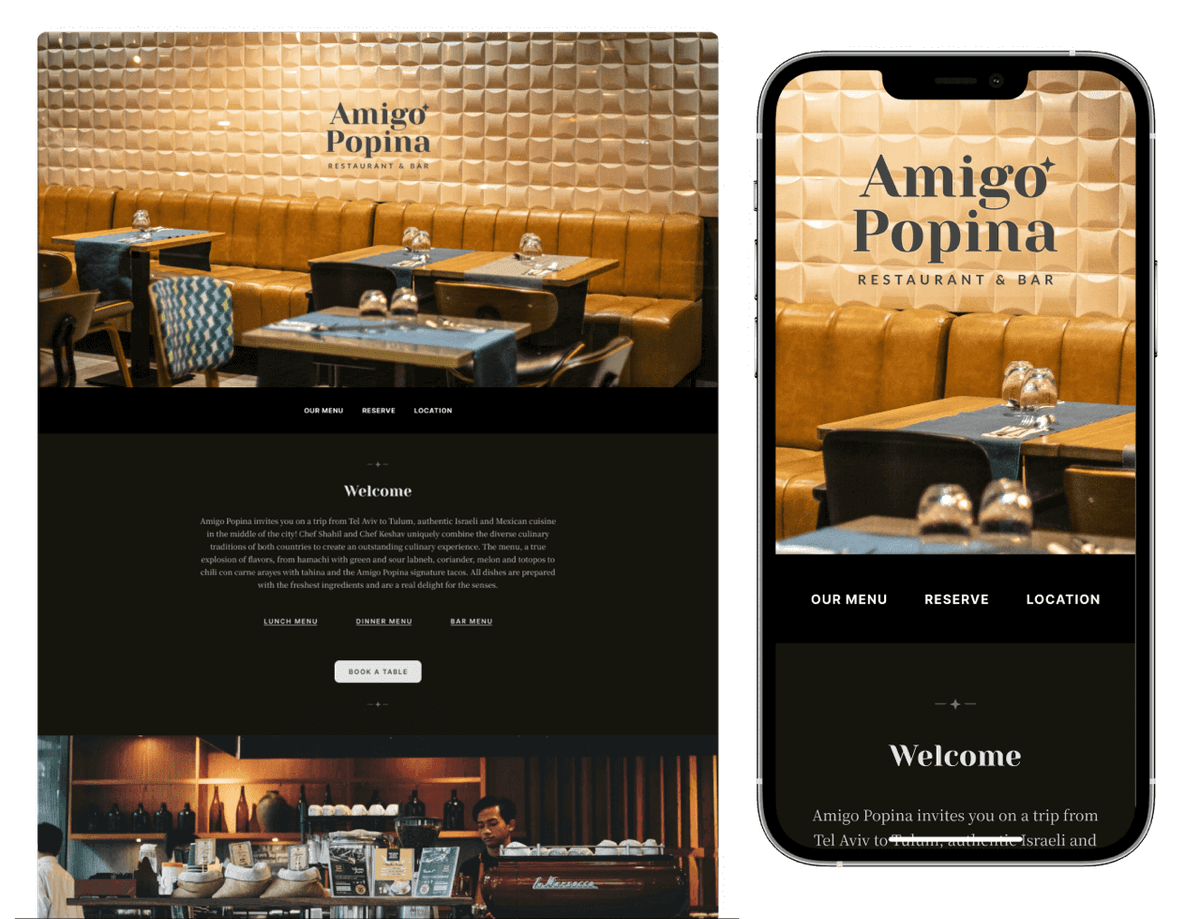 restaurant website